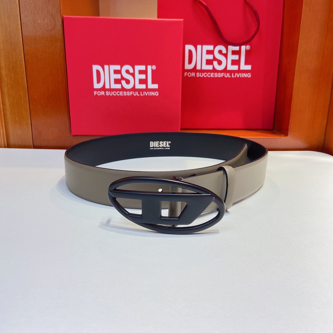 New DIESEL 23 Spring/Summer OVAL-DLOGO Belt: Retro Style, 4.0 cm Width - 图片 3