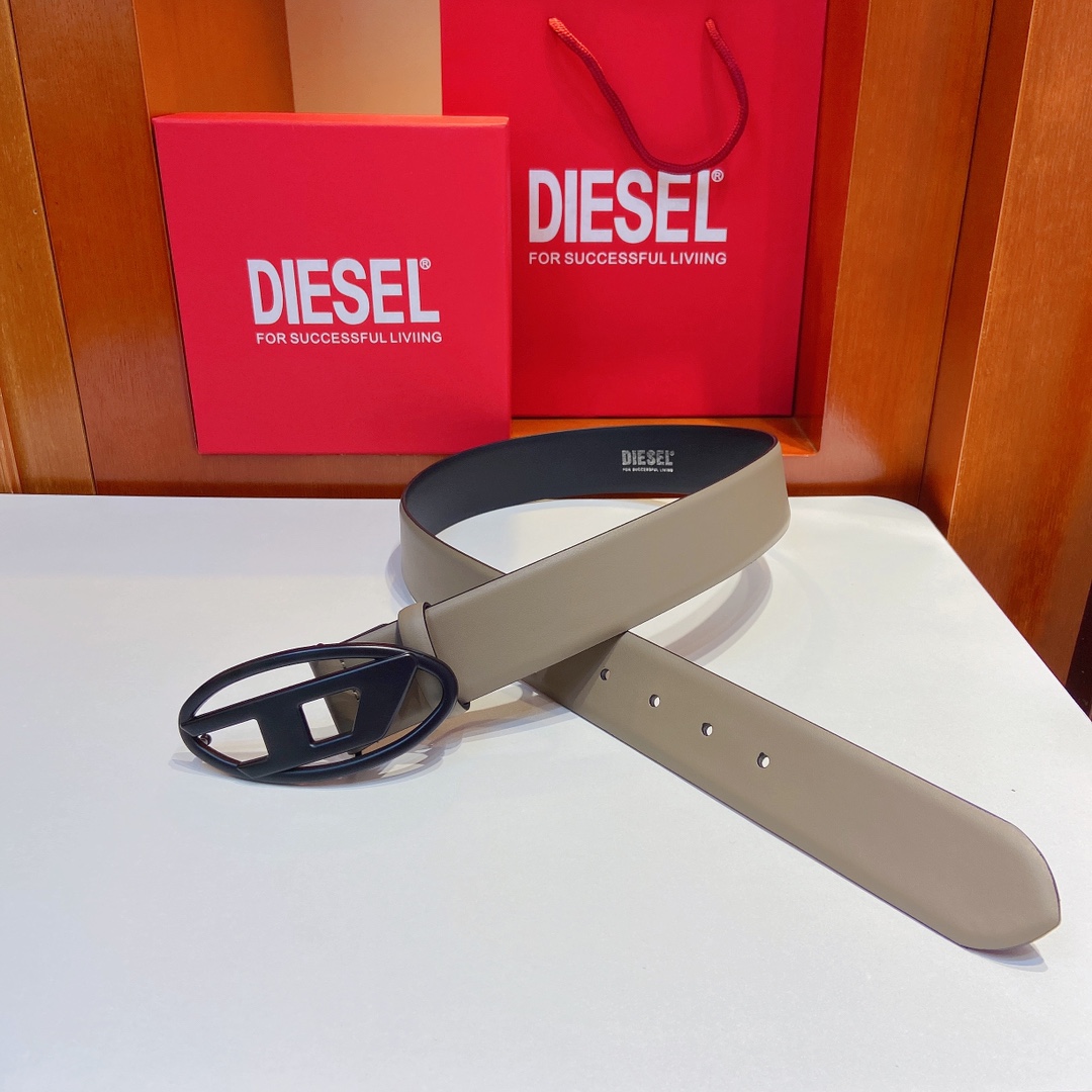 New DIESEL 23 Spring/Summer OVAL-DLOGO Belt: Retro Style, 4.0 cm Width - 图片 6