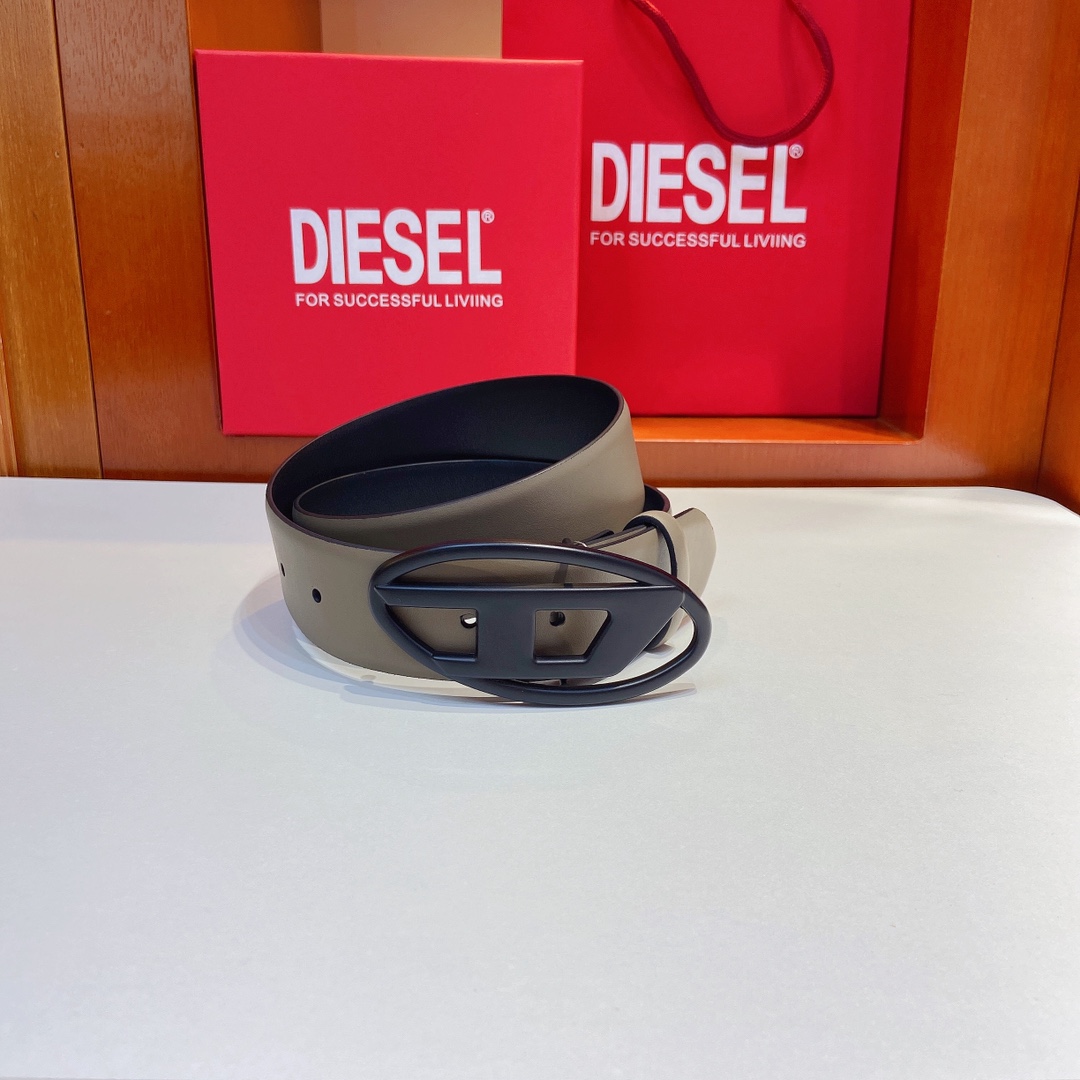 New DIESEL 23 Spring/Summer OVAL-DLOGO Belt: Retro Style, 4.0 cm Width - 图片 5
