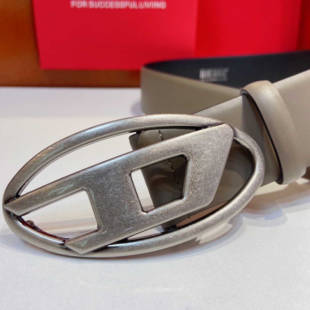 New DIESEL 23 Spring/Summer OVAL-DLOGO Belt: Fashionable Retro Style, 4.0 cm Width - 图片 4