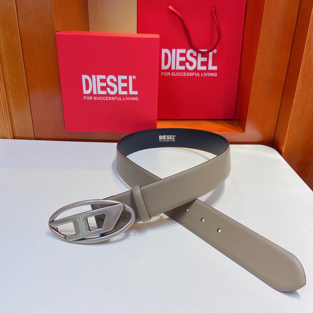 New DIESEL 23 Spring/Summer OVAL-DLOGO Belt: Fashionable Retro Style, 4.0 cm Width - 图片 3
