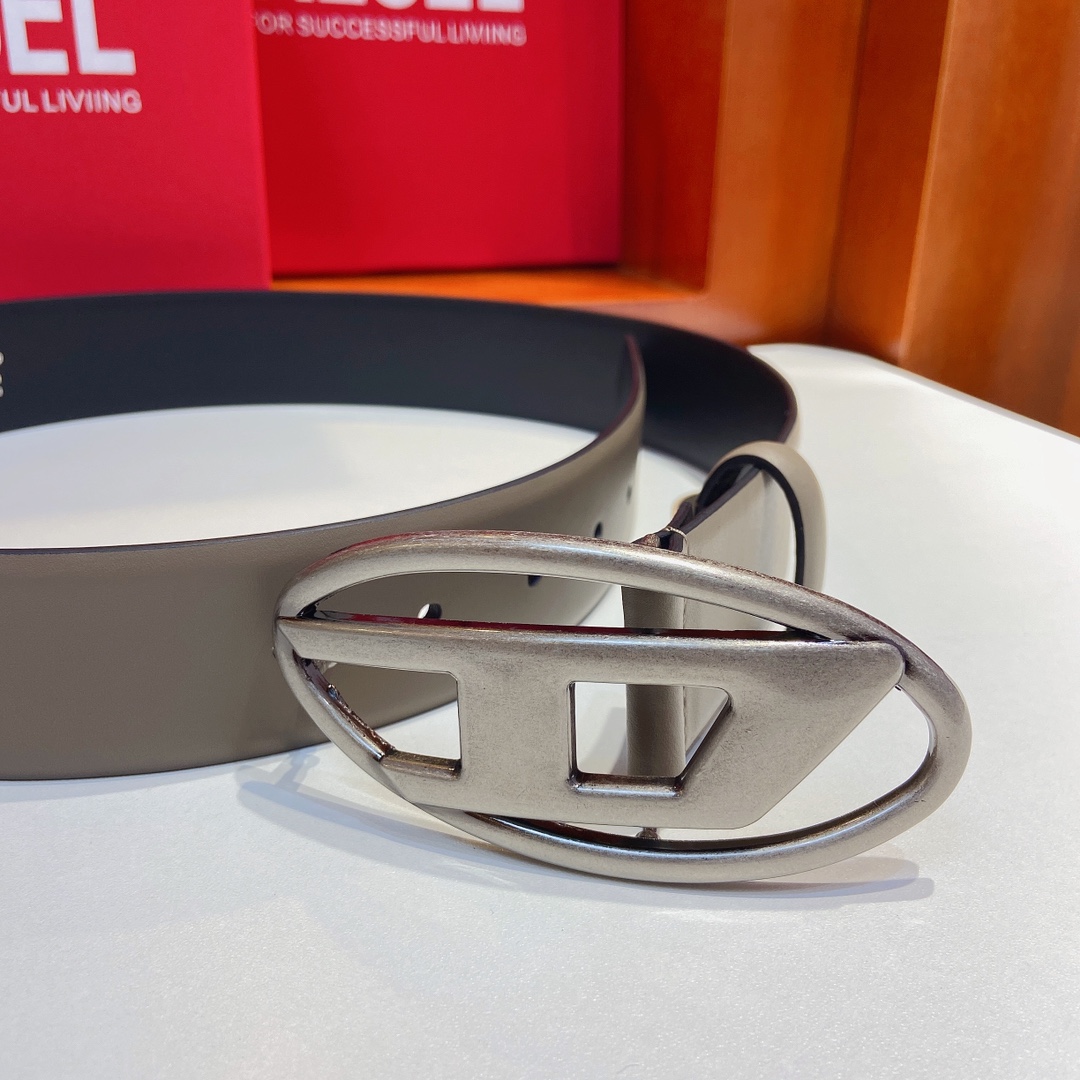 New DIESEL 23 Spring/Summer OVAL-DLOGO Belt: Fashionable Retro Style, 4.0 cm Width - 图片 6