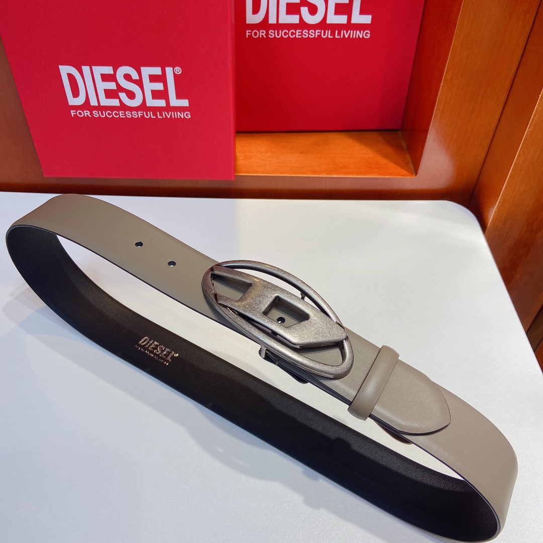 New DIESEL 23 Spring/Summer OVAL-DLOGO Belt: Fashionable Retro Style, 4.0 cm Width - 图片 2