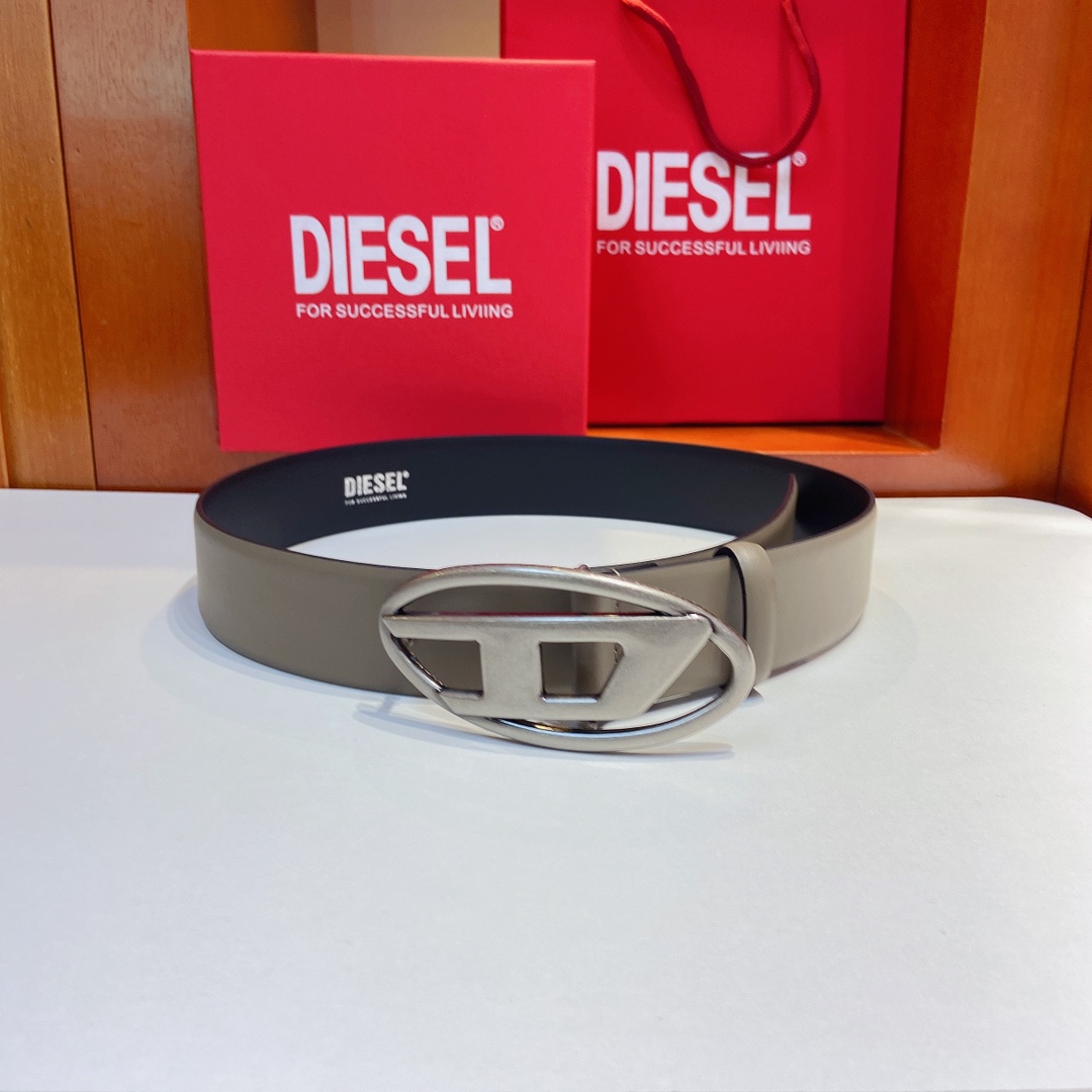 New DIESEL 23 Spring/Summer OVAL-DLOGO Belt: Fashionable Retro Style, 4.0 cm Width - 图片 5