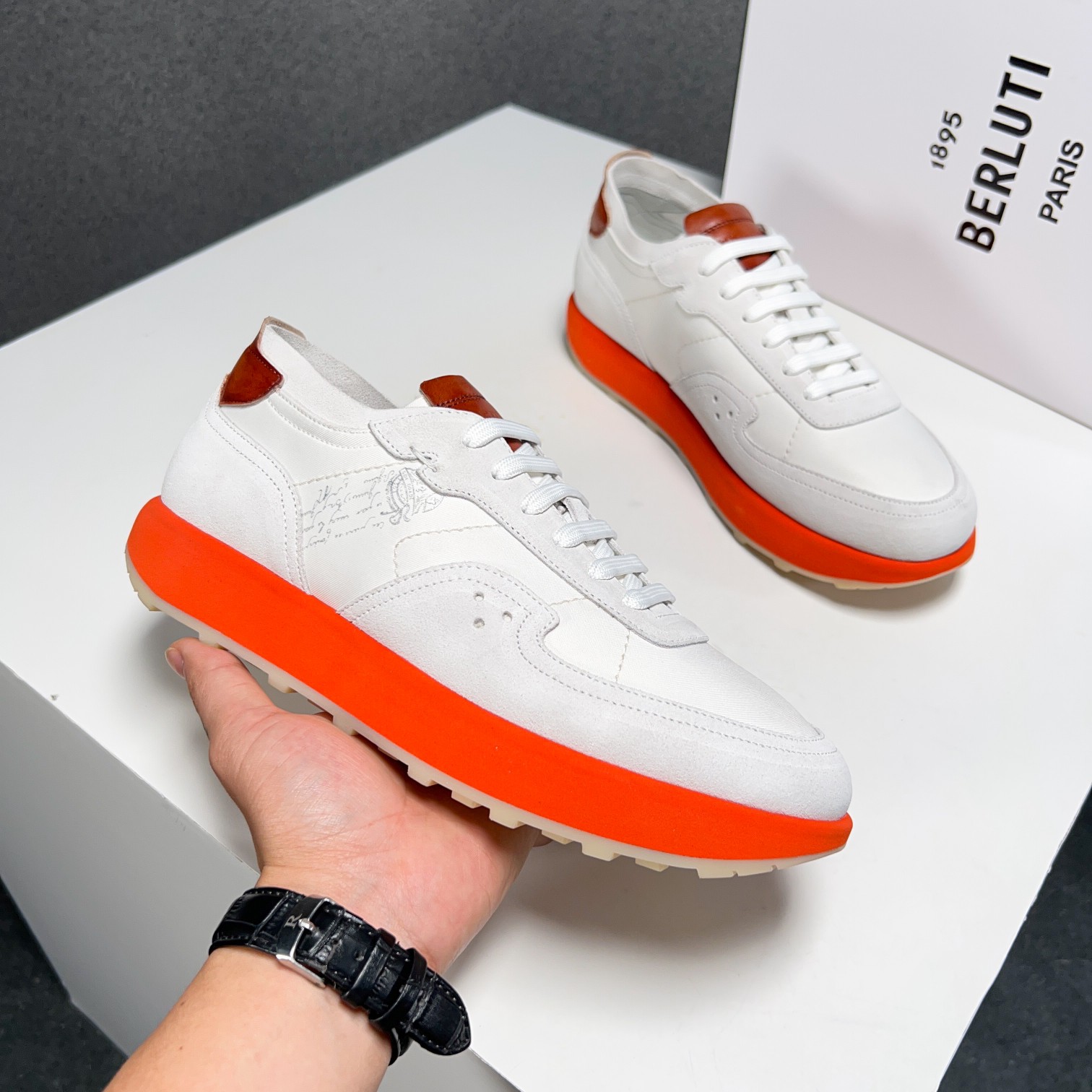 Berlut* Nuevos productos de primavera/verano de Bruti Deportivas ligeras Track de ante y nailon Prec
