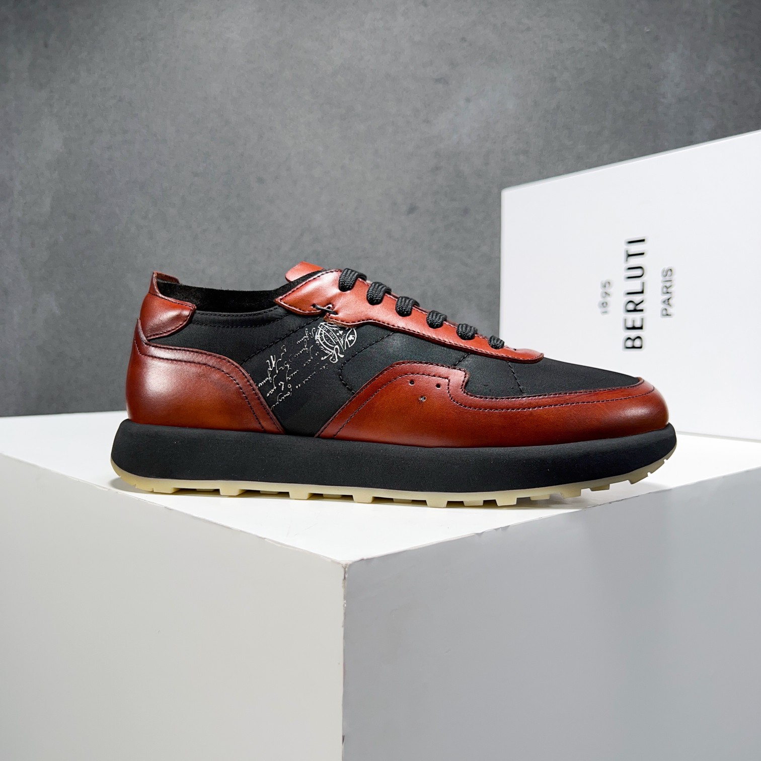 Berlut* Berluti primavera y verano nuevo ligero Track zapatillas de deporte de cuero y nylon precio 