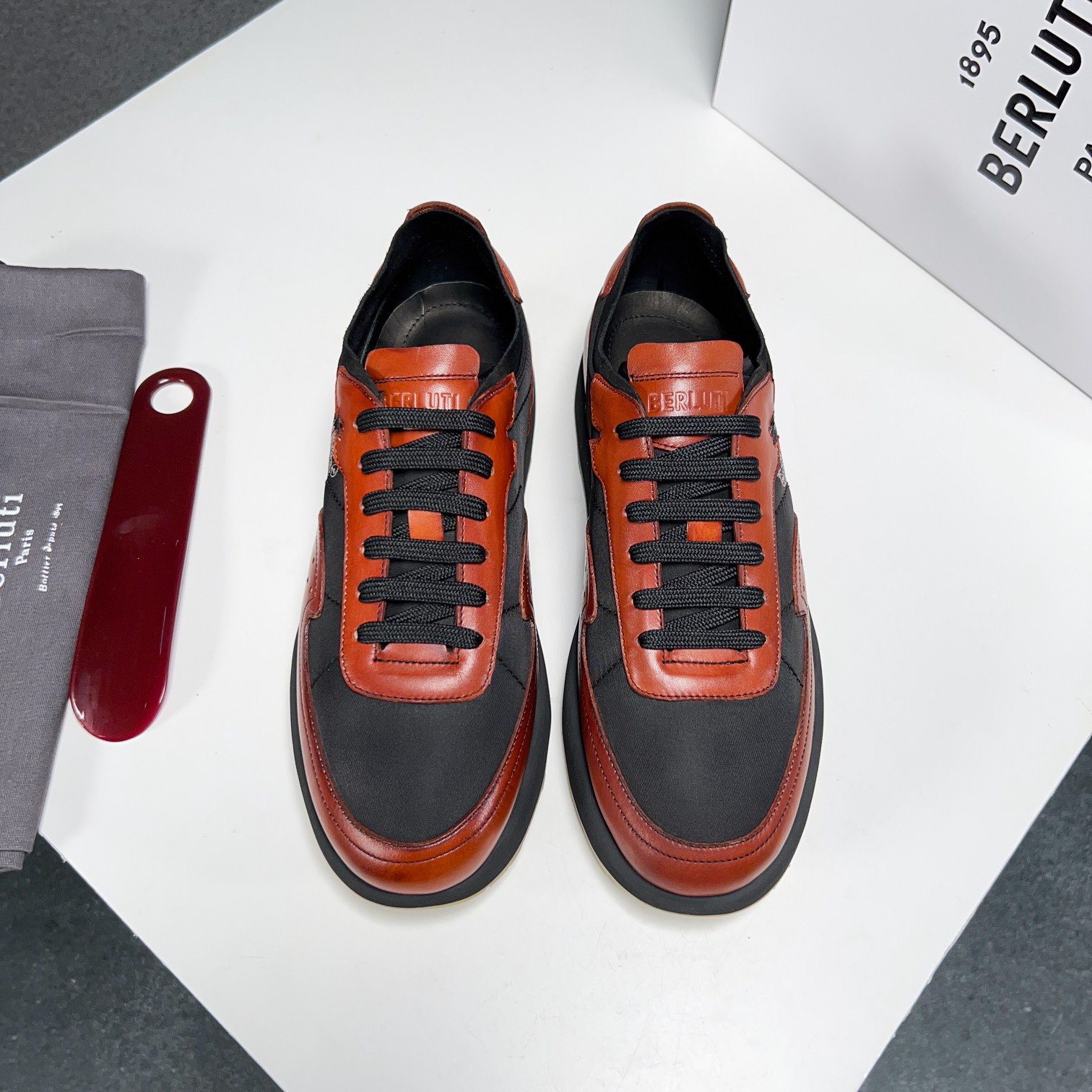 Berlut* Berluti primavera y verano nuevo ligero Track zapatillas de deporte de cuero y nylon precio 