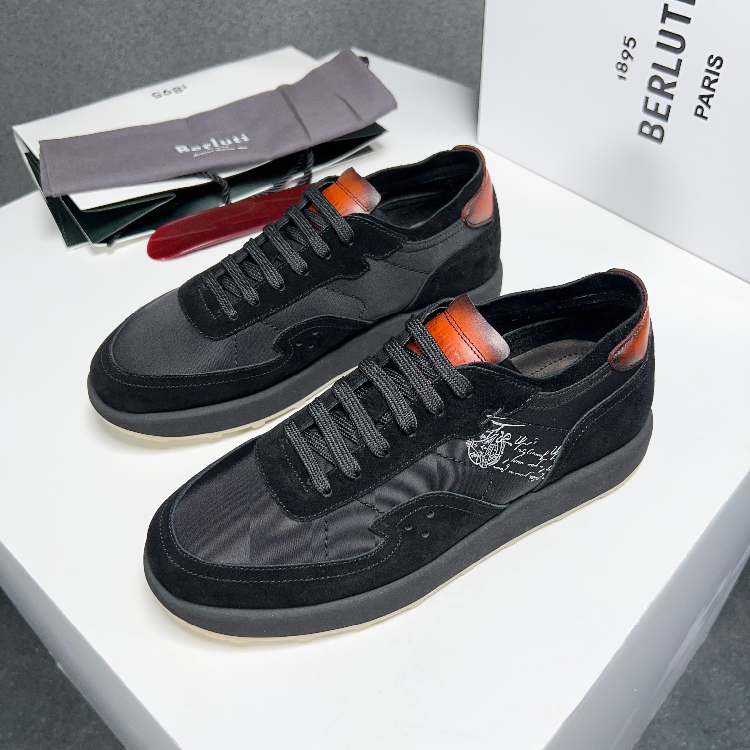 Berlut* Nuevos productos de primavera/verano de Bruti Deportivas ligeras Track de ante y nailon Prec