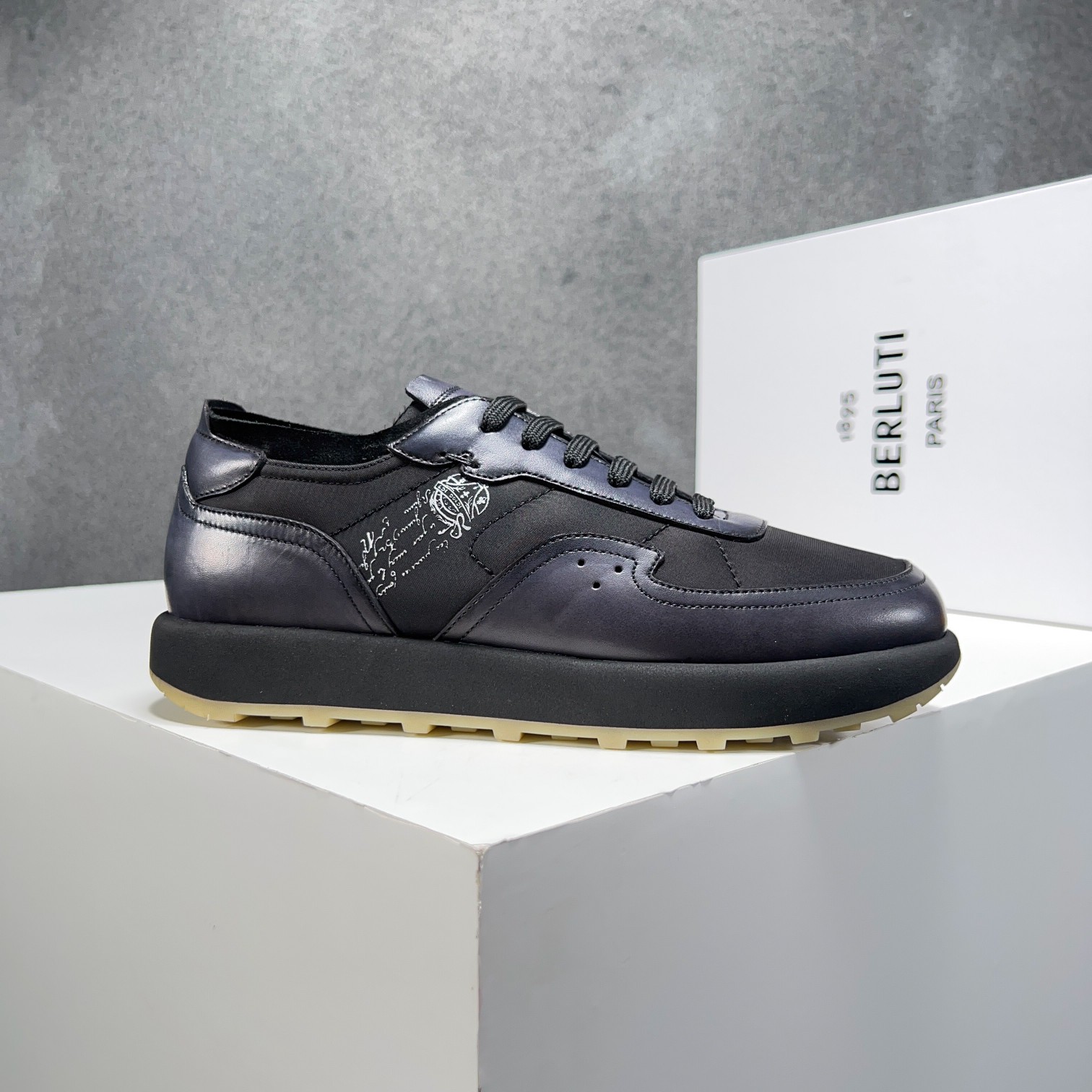 Berlut* Berluti primavera y verano nuevo ligero Track zapatillas de deporte de cuero y nylon precio 