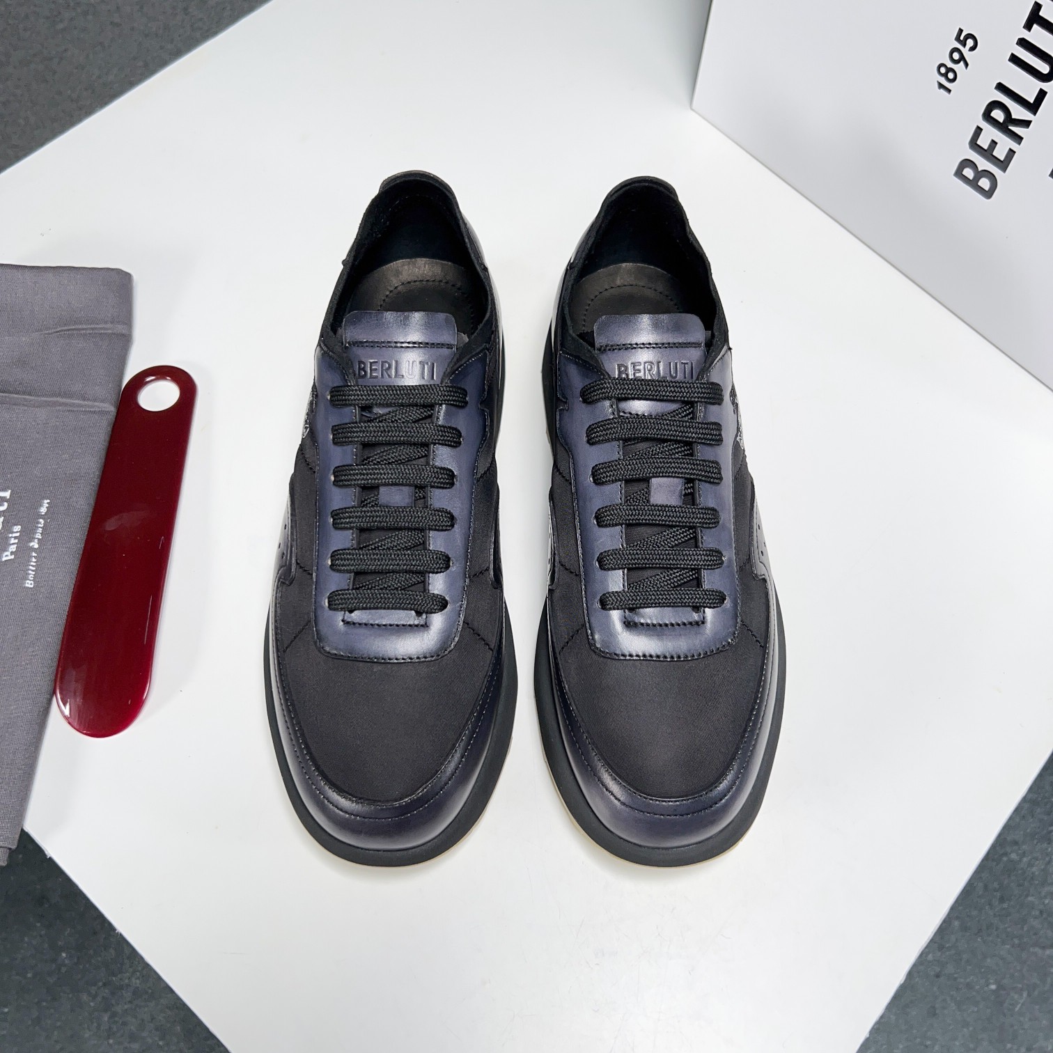 Berlut* Berluti primavera y verano nuevo ligero Track zapatillas de deporte de cuero y nylon precio 