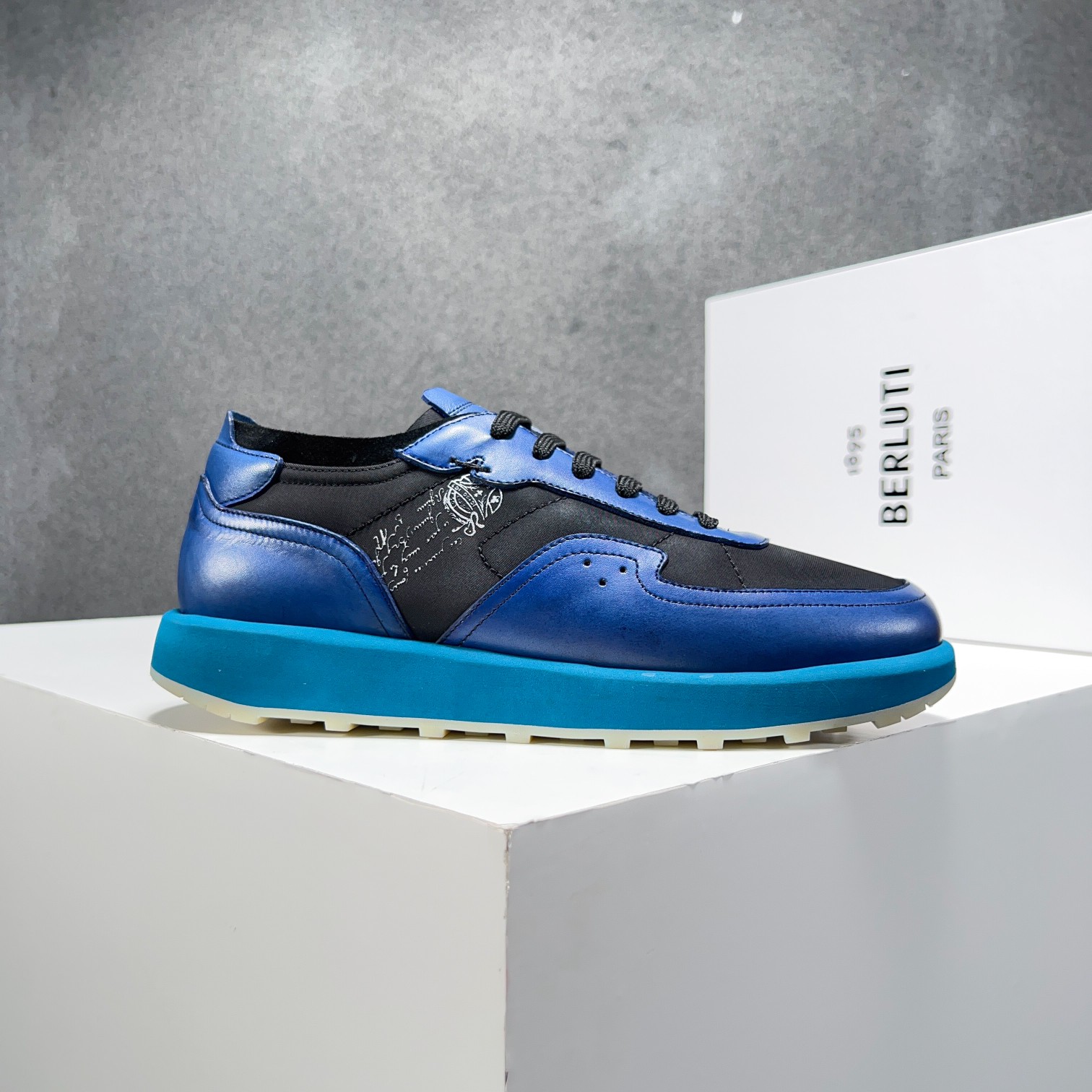 Berlut* Berluti primavera y verano nuevo ligero Track zapatillas de deporte de cuero y nylon precio 