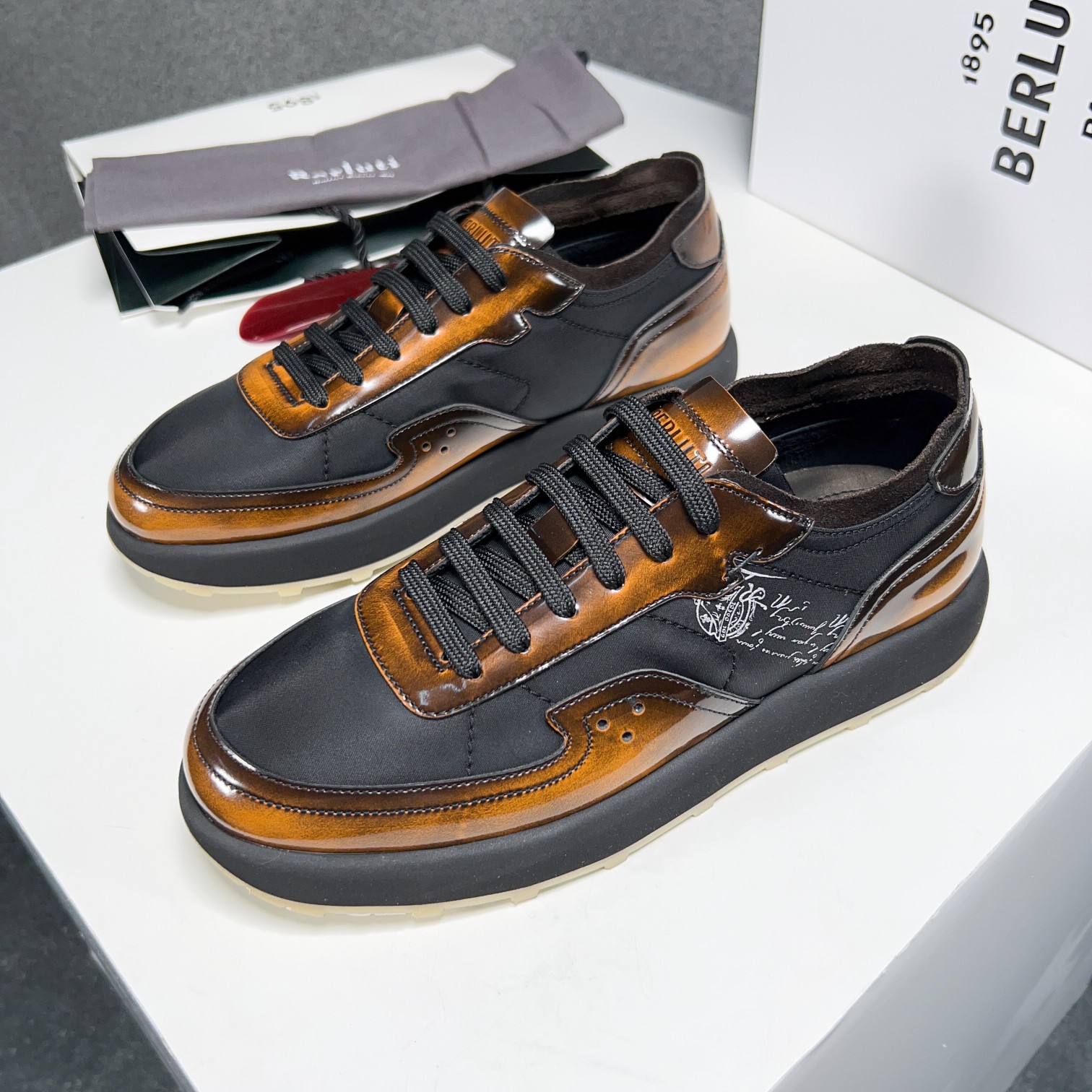 Berlut* Nuevos productos de primavera/verano de Bruti Deportivas ligeras Track de ante y nailon Prec