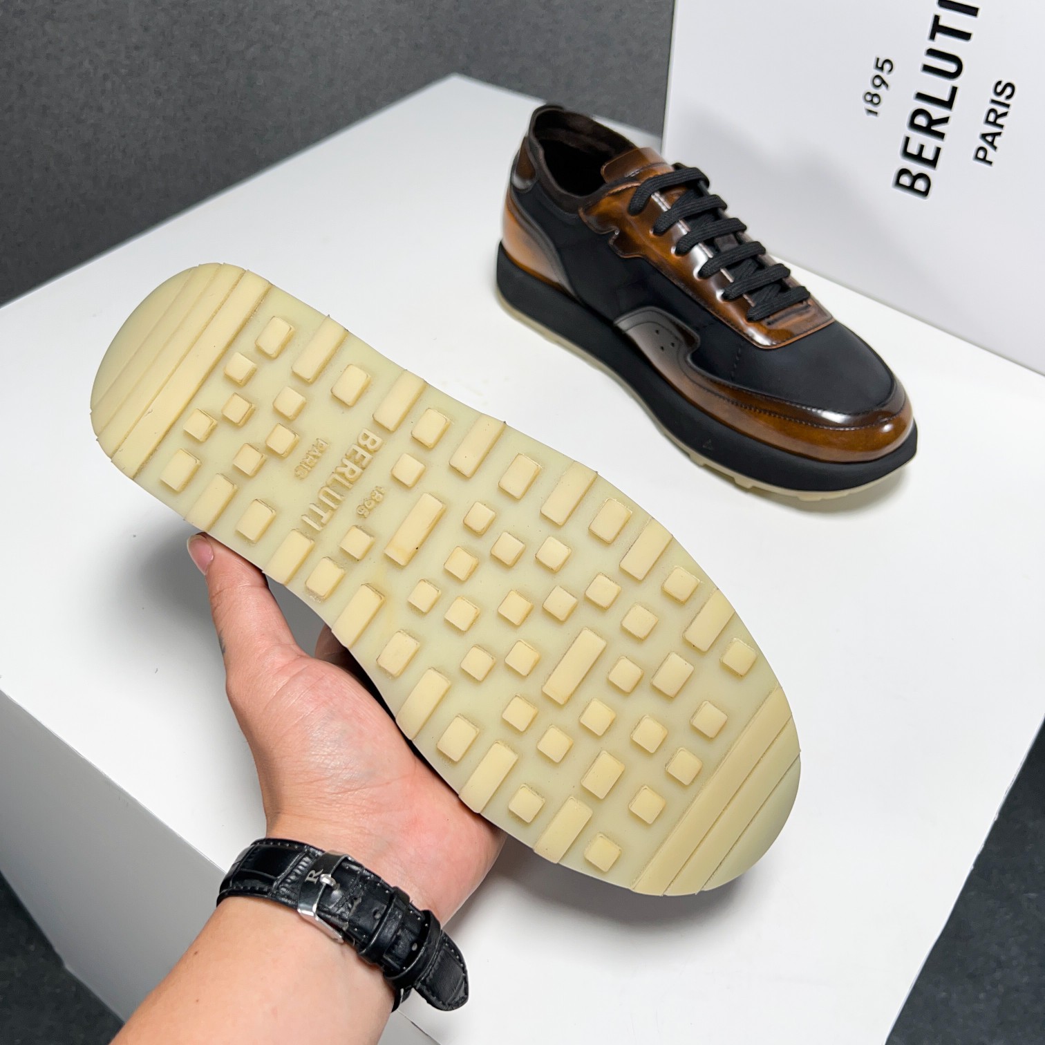 Berlut* Nuevos productos de primavera/verano de Bruti Deportivas ligeras Track de ante y nailon Prec