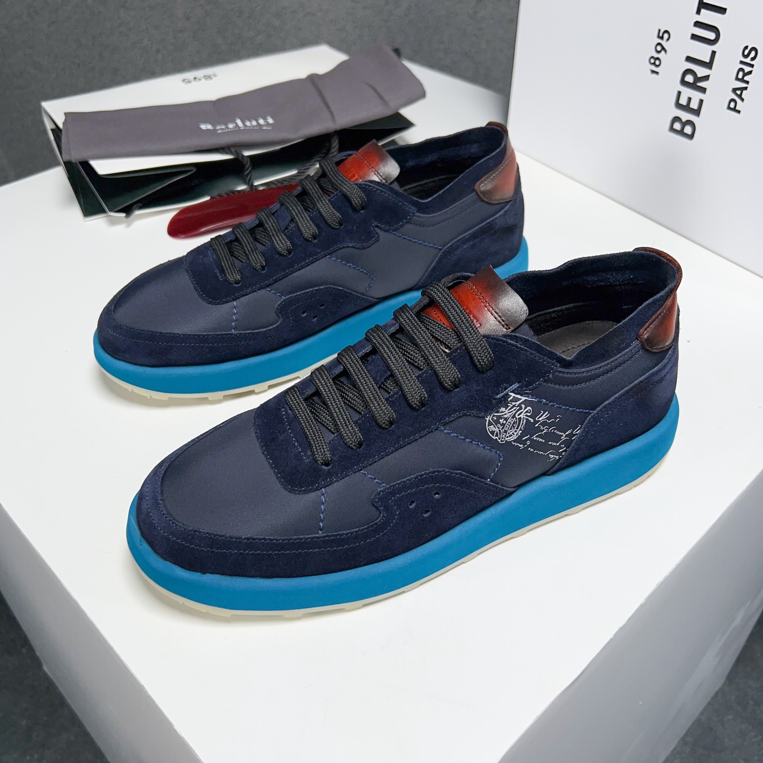Berlut* Nuevos productos de primavera/verano de Bruti Deportivas ligeras Track de ante y nailon Prec