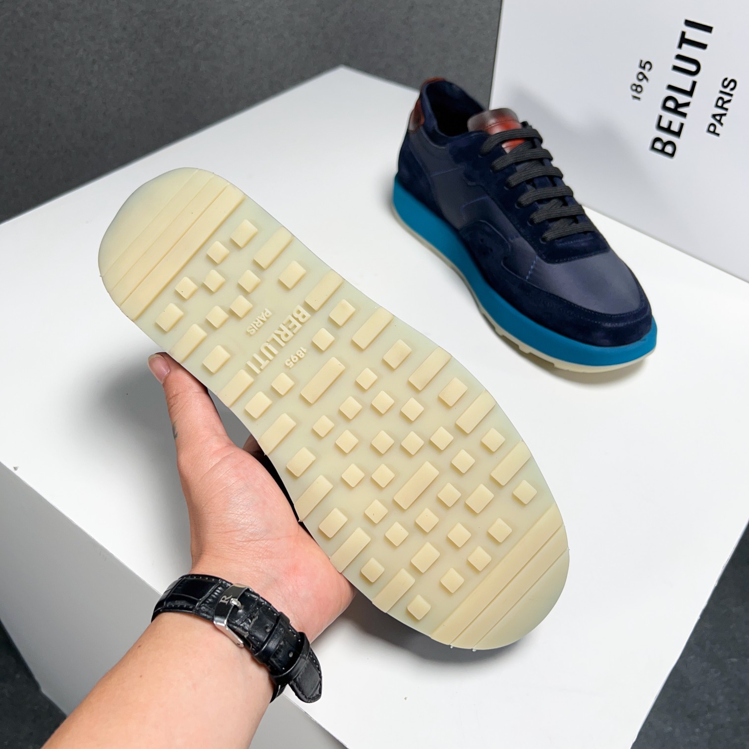Berlut* Nuevos productos de primavera/verano de Bruti Deportivas ligeras Track de ante y nailon Prec
