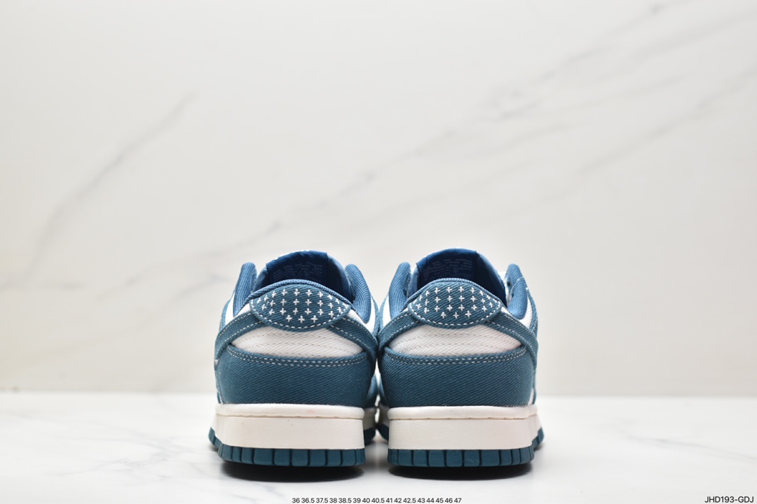190 Nike SB Dunk Retro Low”Industrial Blue Sashiko”扣篮系列低帮休闲板鞋“丹宁牛仔蓝白刺子绣”DV0834-101