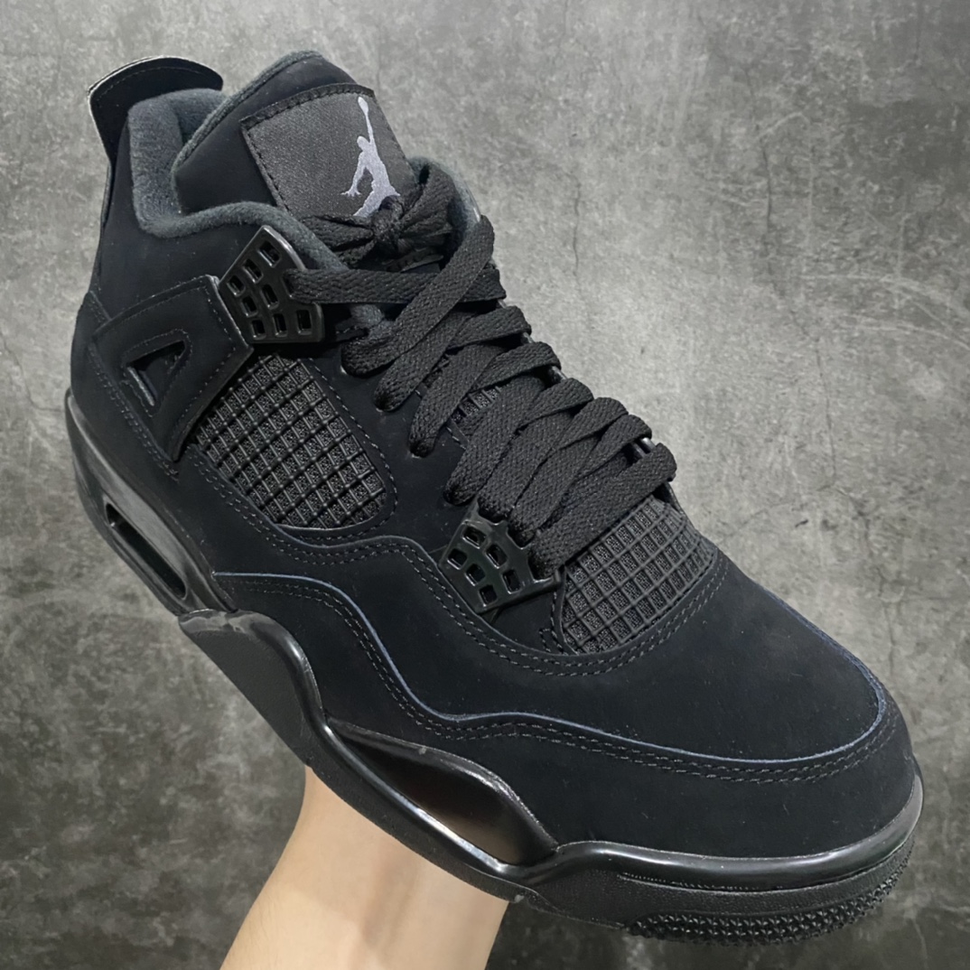 图片[3]-【LJR版】Air Jordan AJ4 Retro \”Black Cat\” 黑猫 CU1110-010n圈内公认最强四代 全套原纸板楦头开发 原厂皮料 完美版型 一比一鞋头弧度高度鞋身弧度 数据细节工艺流程均保持原鞋一致 原厂TPU网格鞋带扣 正确内里网布 菱角分明不变形无多余毛边 柔软性质感一致于原鞋 市场唯一原厂鞋扣模具 背面可见隐藏注塑口 原厂织唛标 原厂飞人电绣工艺 尾指中部跳三针 独家绑鞋带手法 印刷中底布 四线拉帮 米色美纹纸贴合固定 进口港宝加持 后跟自然饱满 全鞋荧光划线卡点 追求极致完美 每一双都是工艺品 多重QC质检 超越公司货的品控标准 实实在在的免检产品 尺码：40.5 41 42 42.5 43 44 44.5 45 46 47.5-莆田鞋批发中心