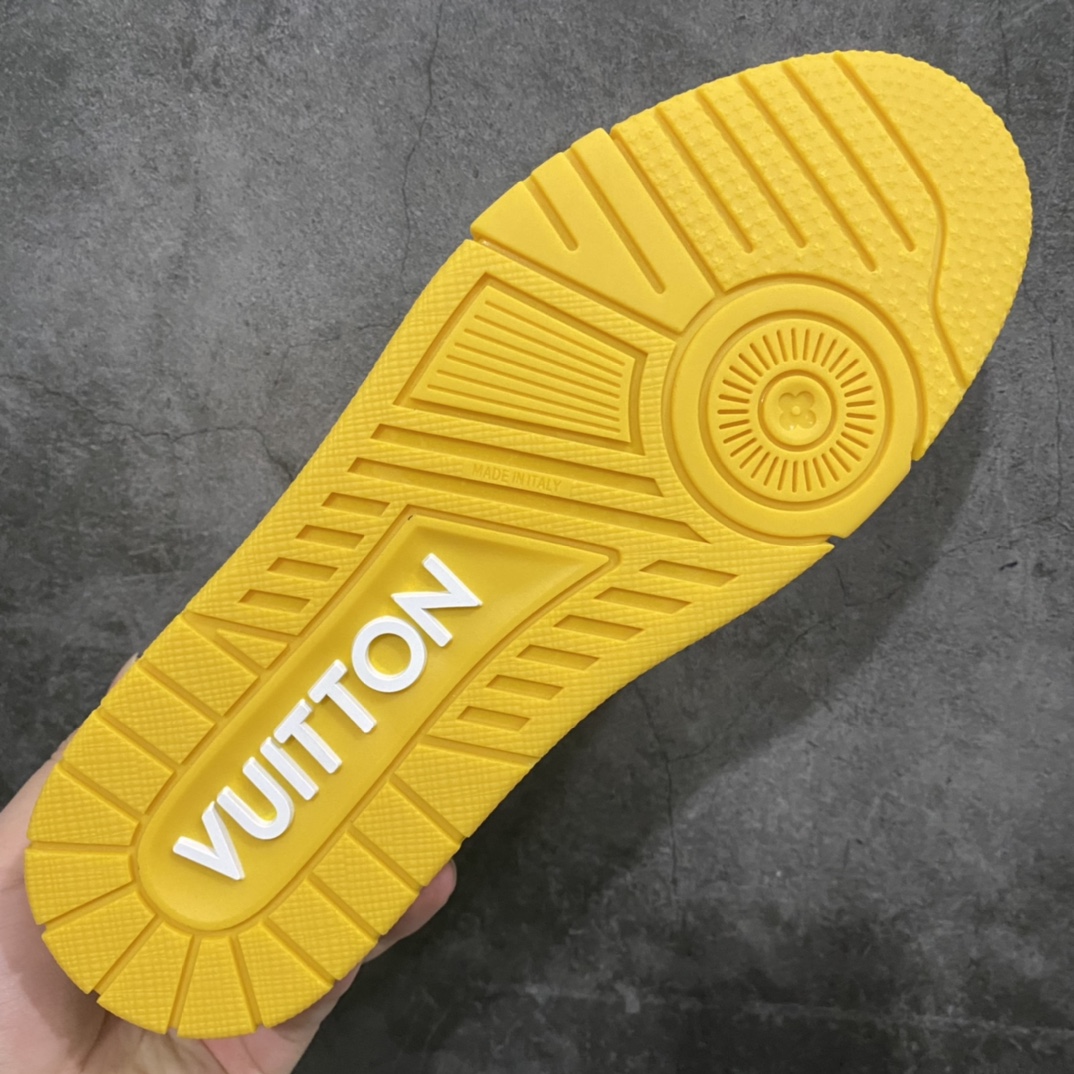 [Top-grade non-adhesive version] LV Trainer series high-end luxury sports shoes, super handsome yellow new model, available on the same day