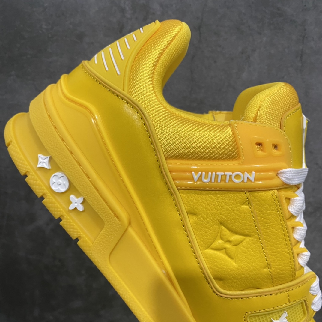 [Top-grade non-adhesive version] LV Trainer series high-end luxury sports shoes, super handsome yellow new model, available on the same day