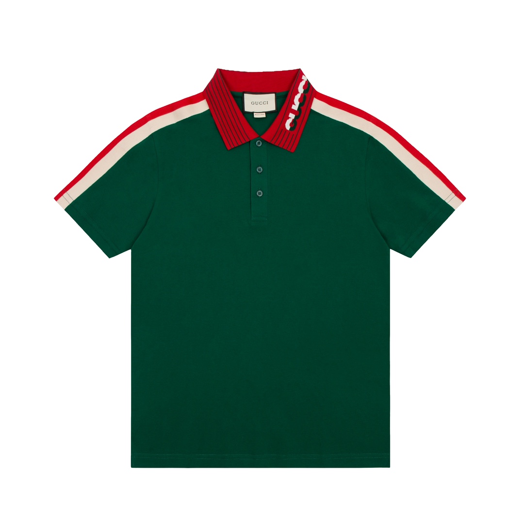 Gucci 古驰 2023 nuevo clásico polo de cuello con paneles de contraste y cinta tricolor, ⚠alta calidad⚠alta versión⚠tela o…