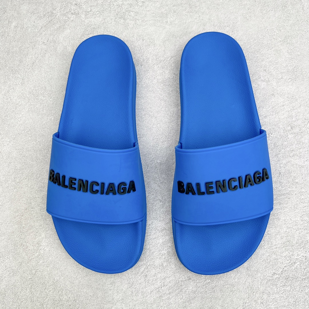 图片[2]-零售💰180 ＃PK纯原福利‼Balenciaga Pool Slide Sandal 巴黎世家时尚套穿橡胶一字涉水拖鞋 Piscine橡胶拖鞋式凉鞋 橡胶拖鞋式凉鞋 压模橡胶鞋床 带子上的白色 3D 标志 后跟浮印Balenciaga品牌标识 同色系鞋底和鞋垫 尺码：35 36 37 38 编码：by1936080-运动鞋