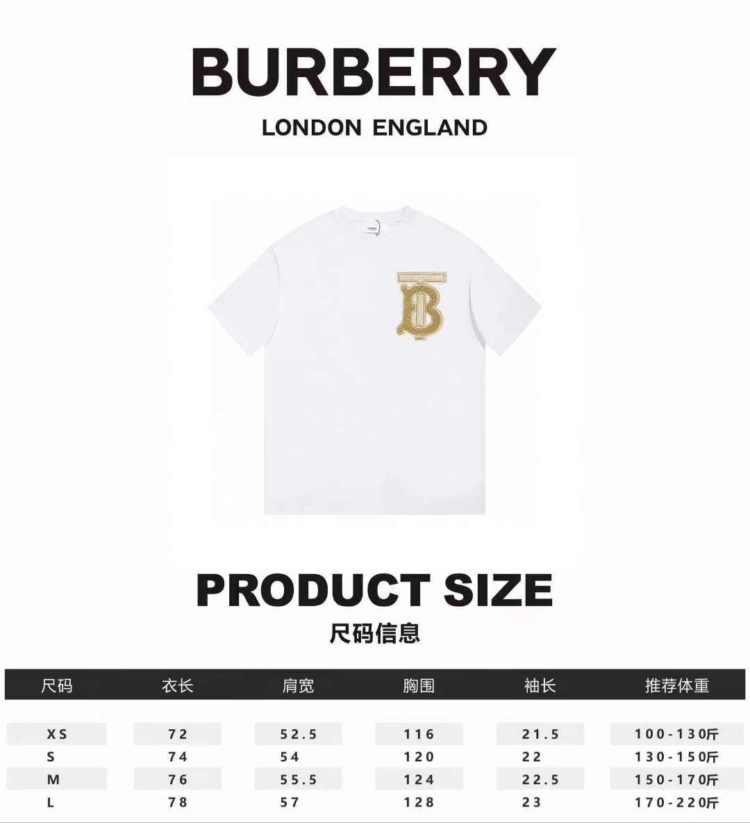 170 BURBERRY/巴宝莉限定LOGO牙刷绣短袖T恤