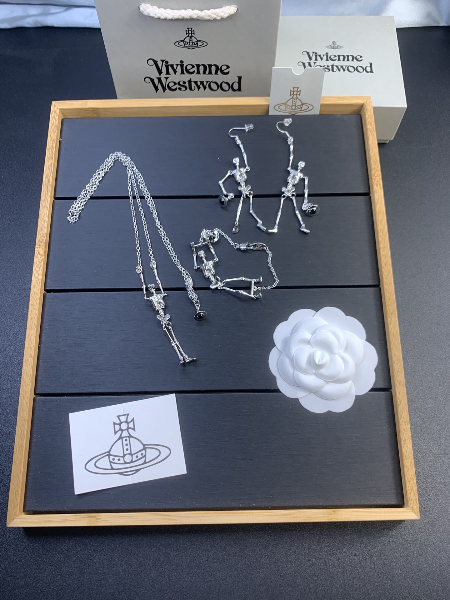 Vivienne Westwood 西太后骷髅骨架耳环项链手链套装