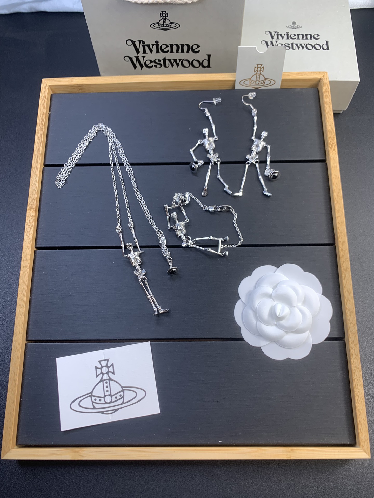 Vivienne Westwood 西太后骷髅骨架耳环项链手链套装