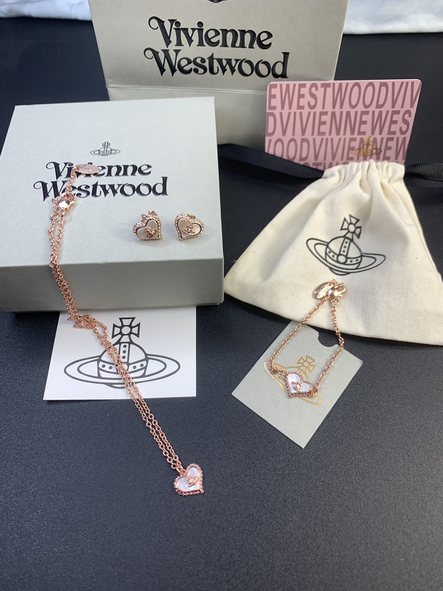 NO:103362,Queen Mother's Love White Shell Rose Gold Necklace Bracelet Earring Set, Queen Mother's Necklace Queen Mother's Bracelet, Necklace, Bracelet19860909西太后爱心白色贝壳玫瑰金色项链手链耳钉套装,西太后项链西太后手链,necklace,bracelet,Jewelry