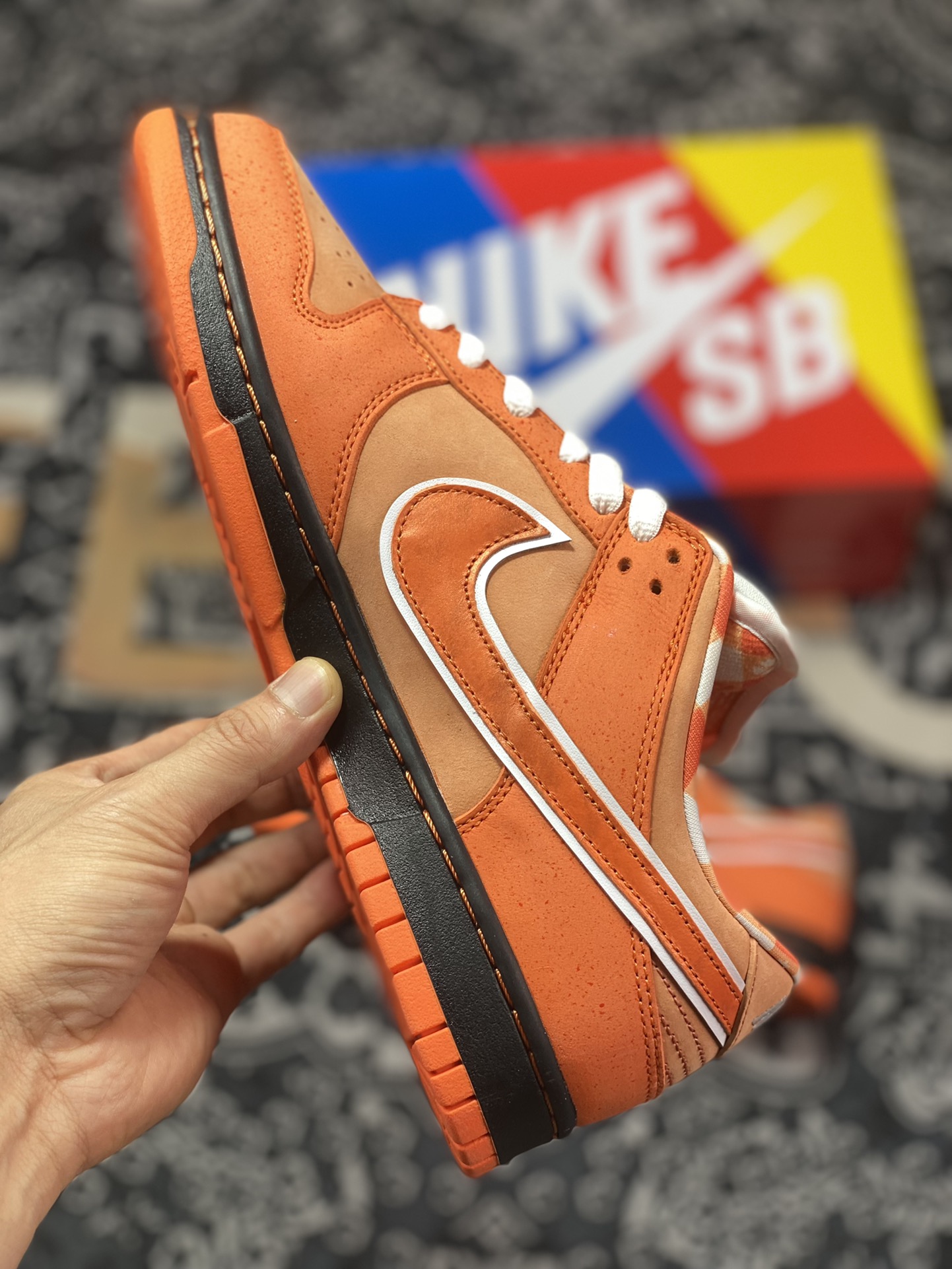 A well-known Boston shoe store co-branded Concepts x Nike SB Dunk Low Orange Lobster orange lobster co-branded color FD8776-800