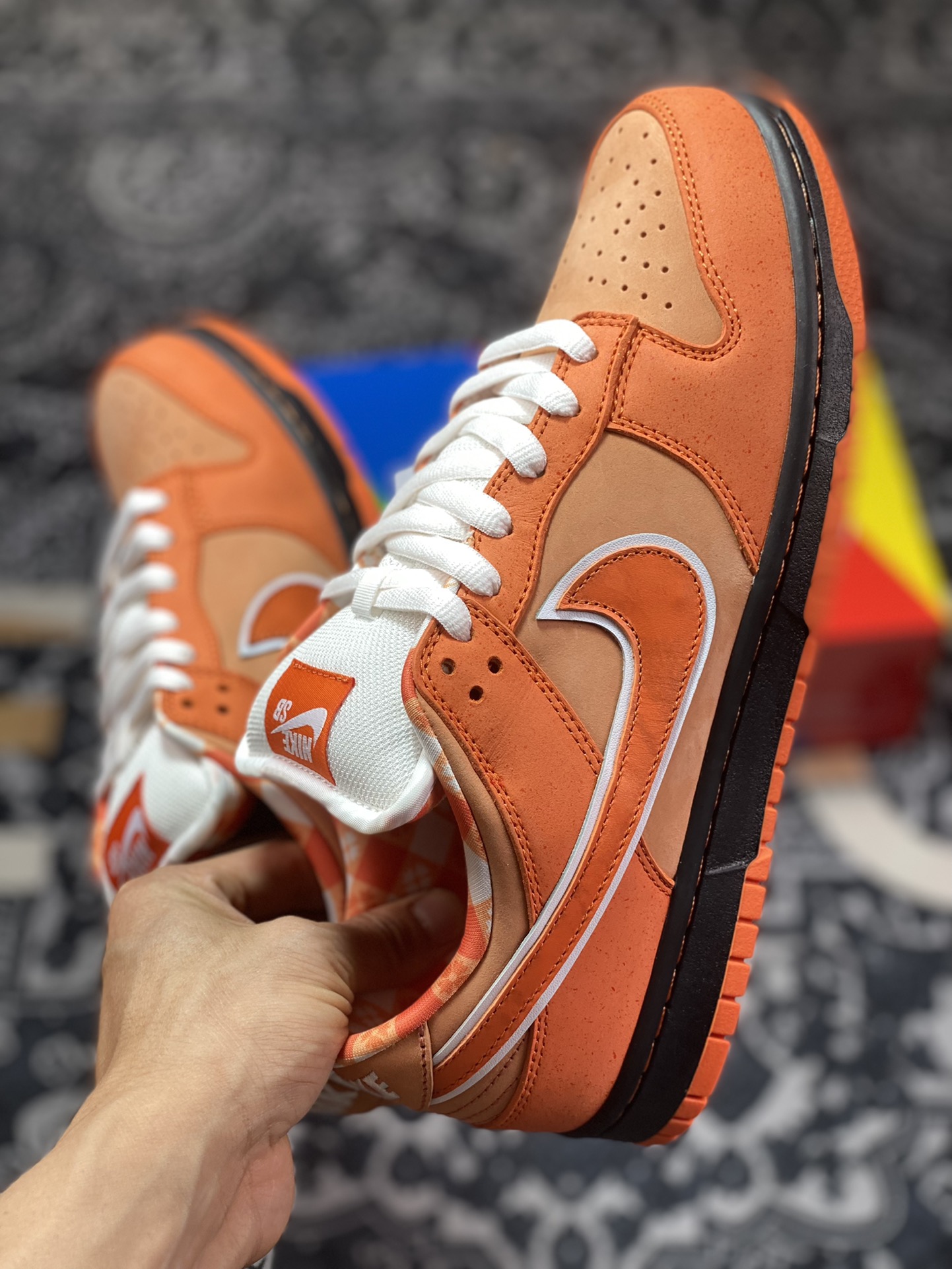 A well-known Boston shoe store co-branded Concepts x Nike SB Dunk Low Orange Lobster orange lobster co-branded color FD8776-800