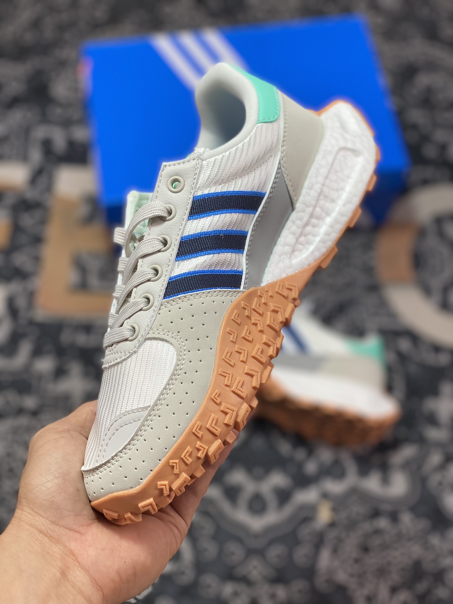 Adidas Originals Retropy E5 gray blue green second generation retro sports and casual running shoes HP9623