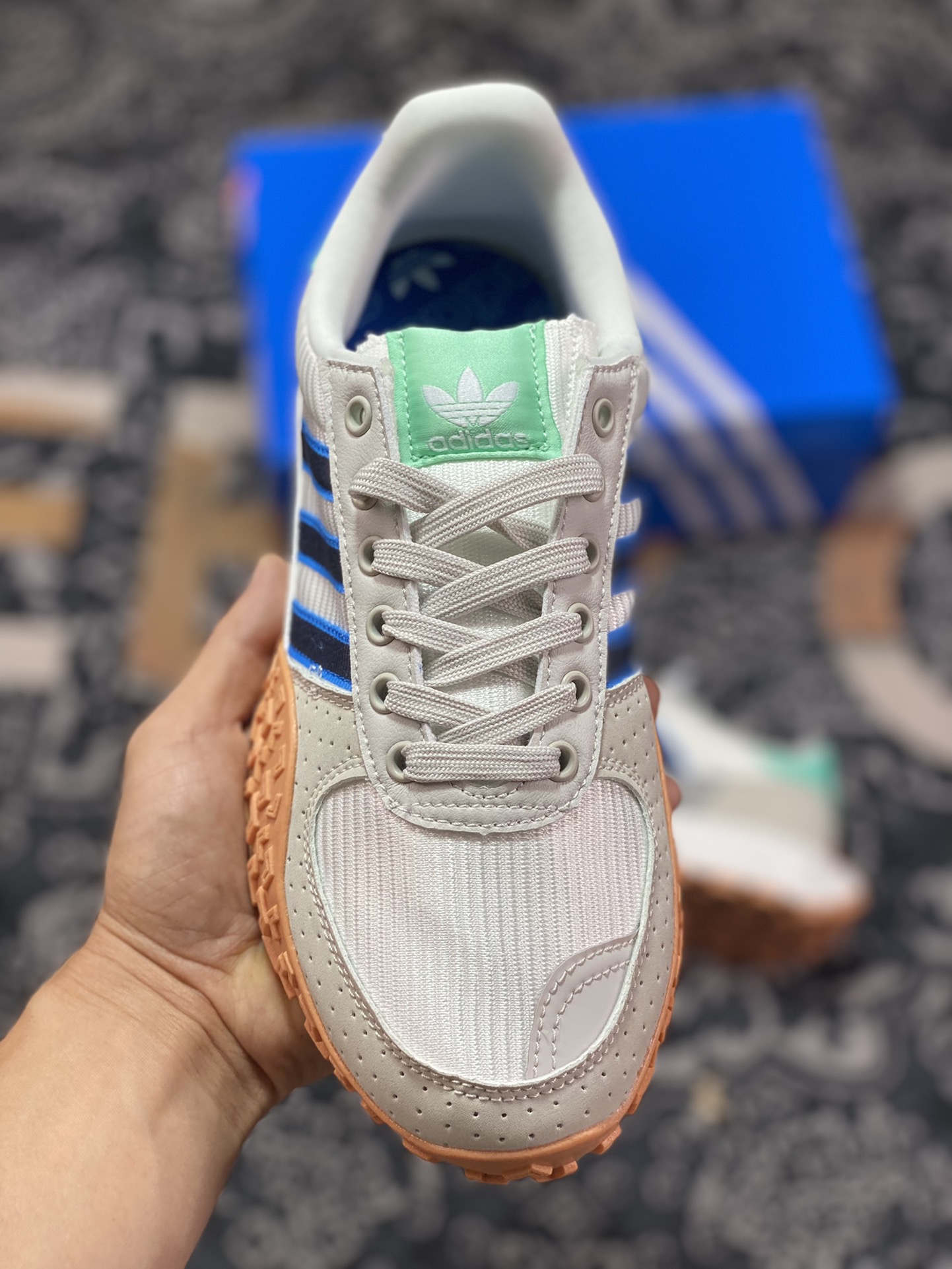 Adidas Originals Retropy E5 gray blue green second generation retro sports and casual running shoes HP9623