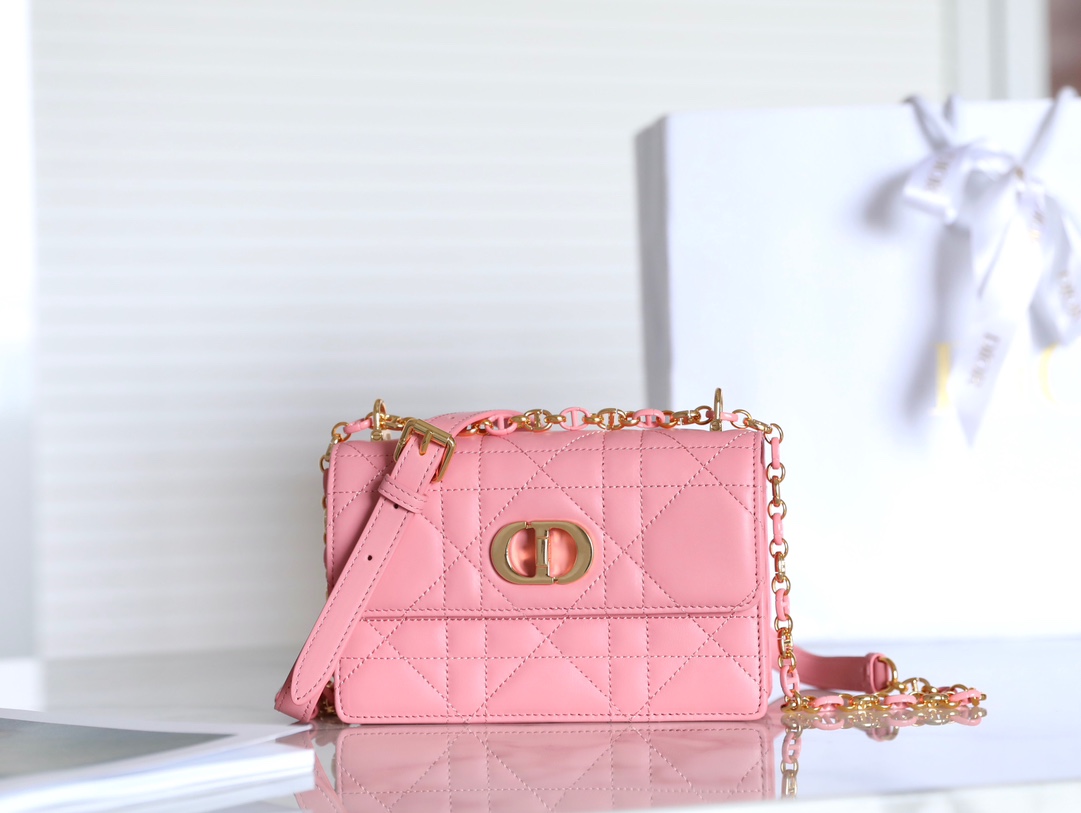 Dior Caro Bags Handbags Gold Pink Sheepskin Fall Collection Fashion Chains