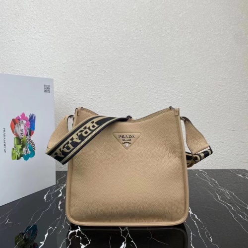 Prada 1BC073 Tote Bag with Beige Leather and Fabric Strap 1 Prada 1BC073 Tote Bag with Beige Leather and Fabric Strap