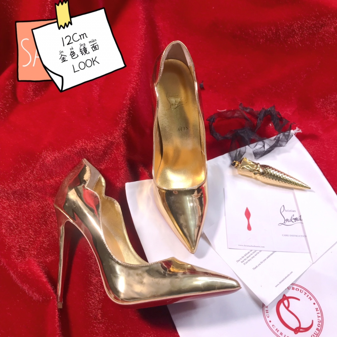 NO:100654,High-end customization, spring and summer classic fan style series!  H12Cm, size 34-42. Customized models are not refundable or exchanged. 8050-003 Fan gold metal, gold sheepskin Standard European code Reference:8050-003 Color:gold/gold Material:patent leather Lining:goat leather Heel height:12Cm Sole:leather sole Size:EU 34-42 (US 4-11):,,christian louboutin,sheepskin19860909高端订制 春夏精典扇面款系列！ H12Cm,尺码34-42码.订制款不退不换.8050-003扇面金色金属,金色羊皮里 标准欧码 Reference:8050-003 Color:gold/gold Material:patent leather Lining:goat leather Heel heigh:12Cm Sole:leather sole Size:EU 34－42（US 4一11) :,,christian louboutin,sheepskin,Women's Shoes