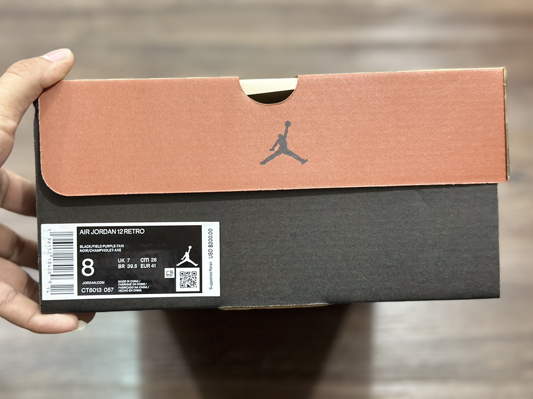 420 Air Jordan 12 Black/Field Purple-Metallic Gold-Taxi 黑紫 CT8013-057