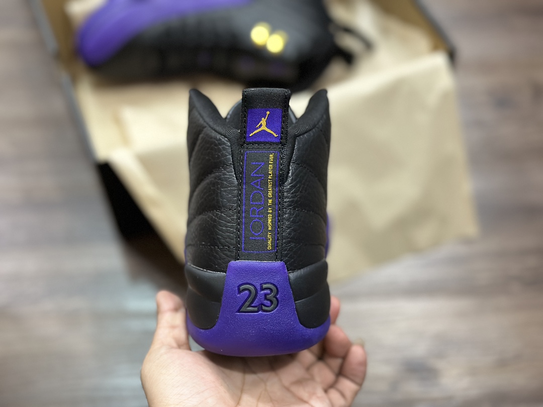 420 Air Jordan 12 Black/Field Purple-Metallic Gold-Taxi 黑紫 CT8013-057