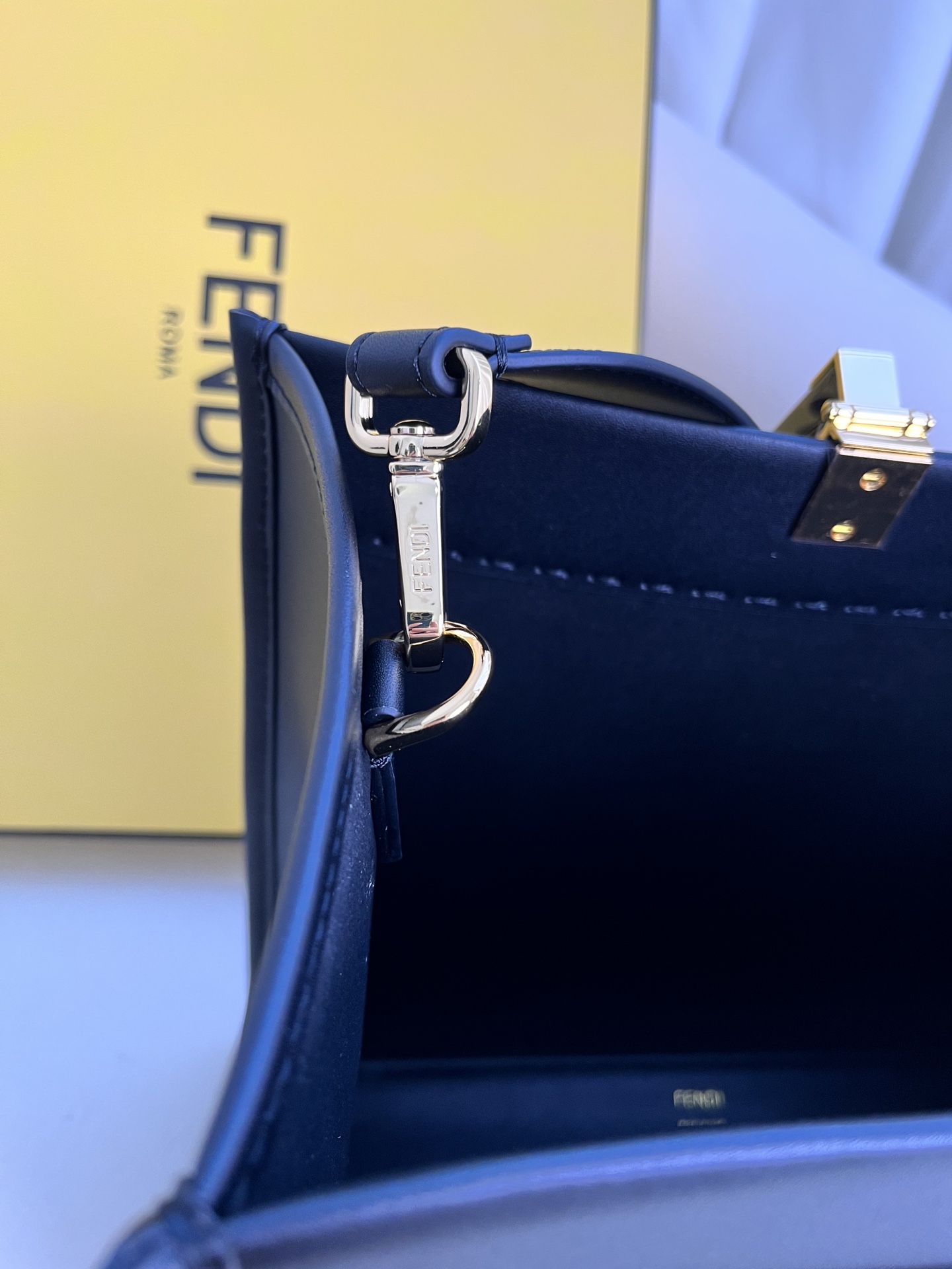 Fendi Sunshine Medium Leather Tote Bag - Black Leather Handbag for Women 6 i1685600677 604 5