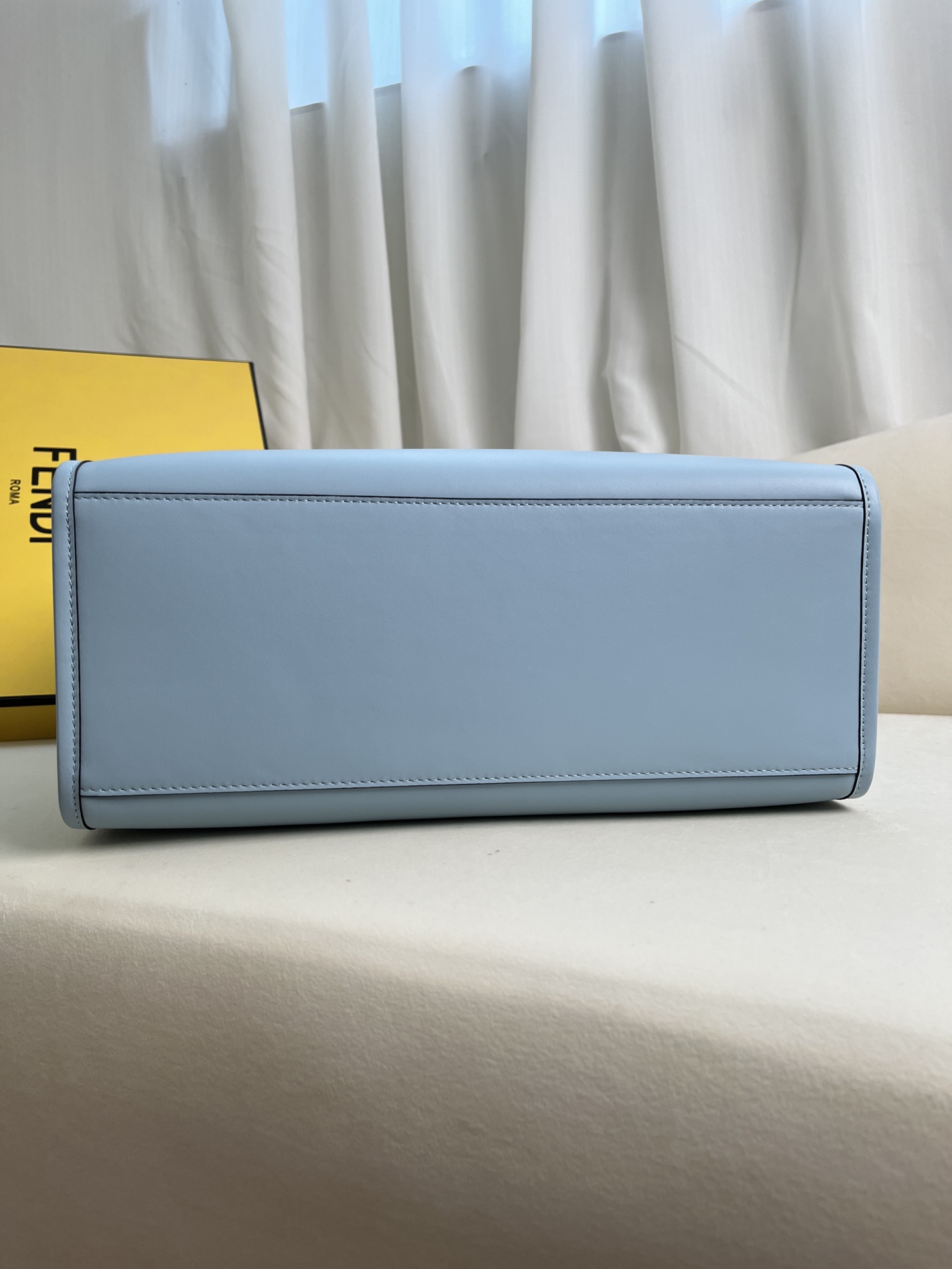 Fendi Sunshine Medium Blue Leather Tote Bag with Tortoiseshell Handles 9 i1685600704 9507 8