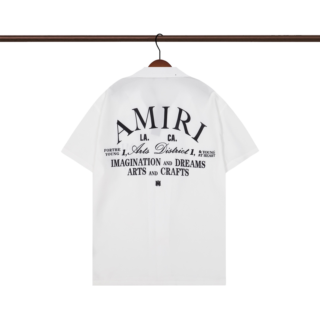 P55  AMIRI 阿米里
经典Logo印花衬衫，黑色 白色 M L XL 2XL 3XL