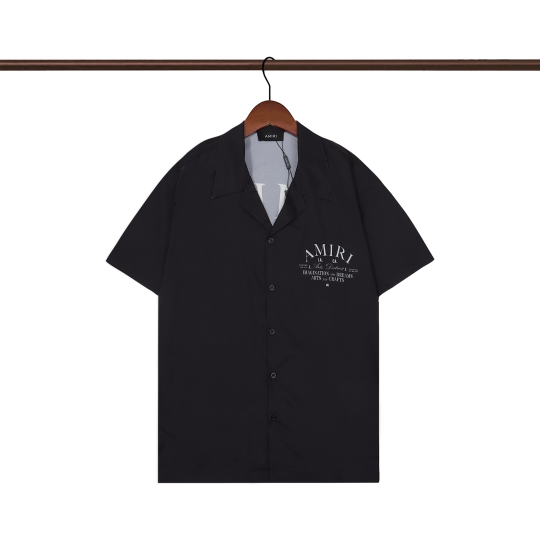 P55  AMIRI 阿米里
经典Logo印花衬衫，黑色 白色 M L XL 2XL 3XL