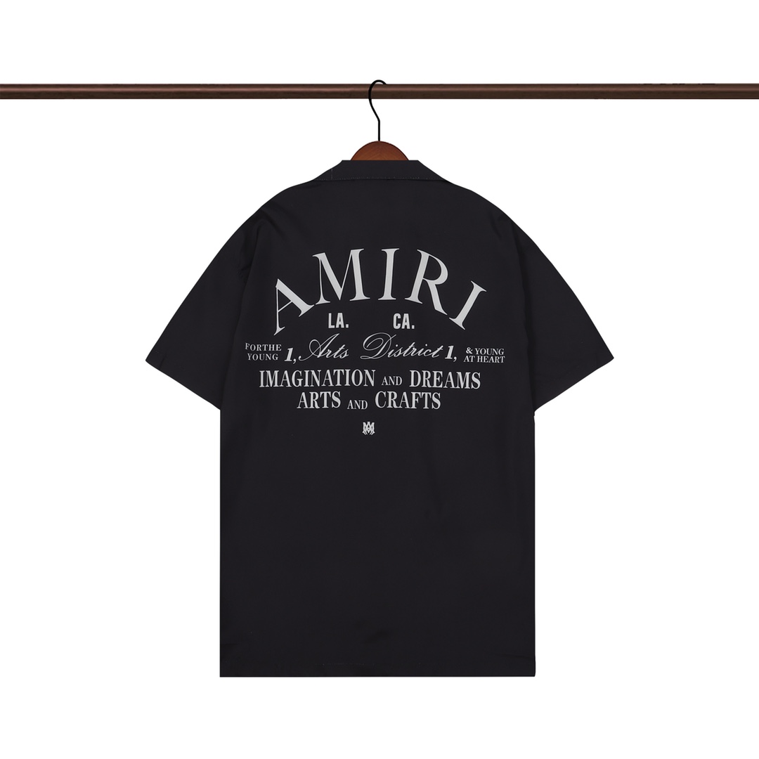 P55  AMIRI 阿米里
经典Logo印花衬衫，黑色 白色 M L XL 2XL 3XL