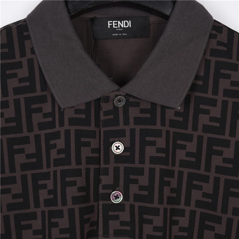 Fendi2024新款纯棉面料经典款POLO衫 经典爆款系列 胸口工艺刺绣logo图案