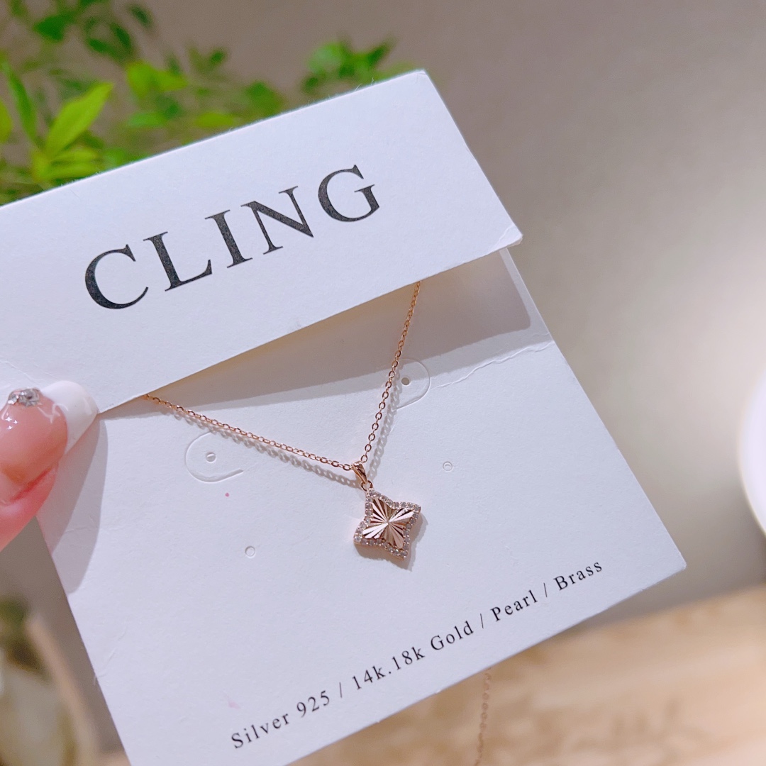 Fine Silver Necklace Sweet & Cool Housewarming Gold