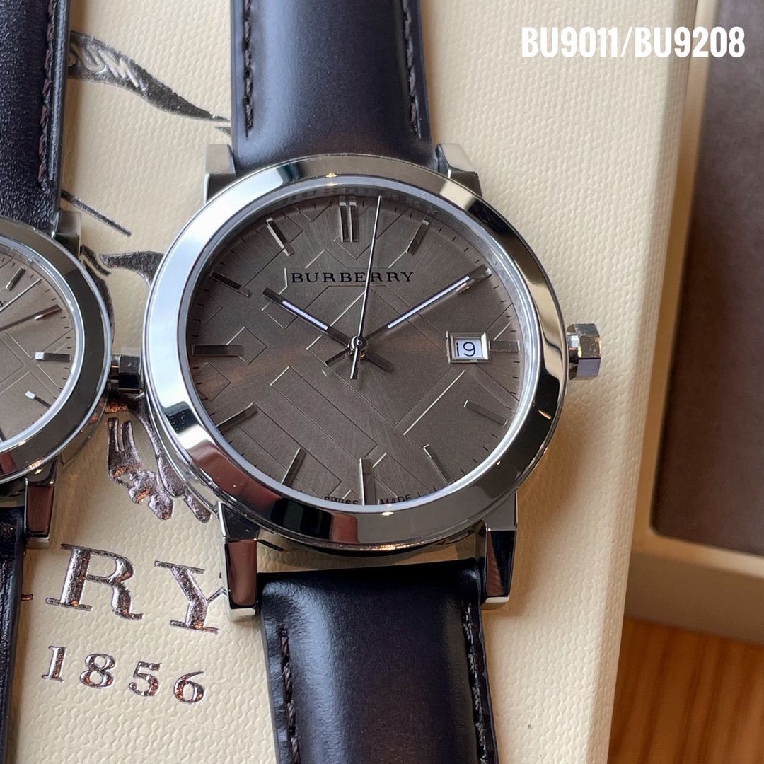 Burberry Paper Watches: Model BU9011, BU9208, Steel Shell, Real Skin, 38/34mm - 图片 3