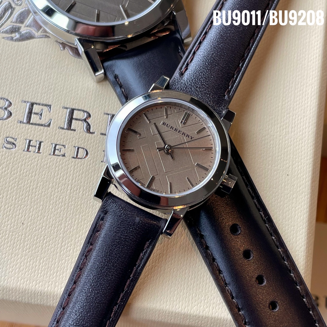 Burberry Paper Watches: Model BU9011, BU9208, Steel Shell, Real Skin, 38/34mm - 图片 4
