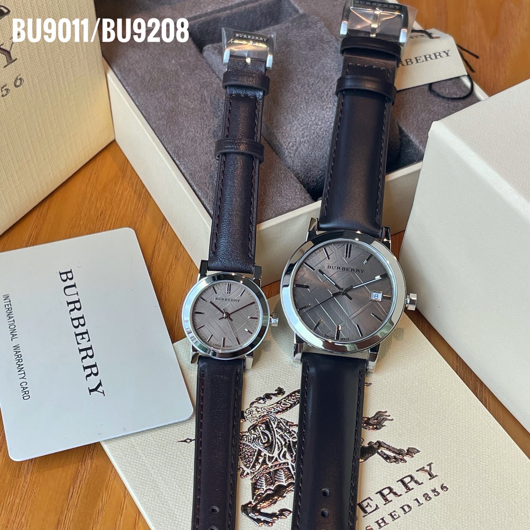 Burberry Paper Watches: Model BU9011, BU9208, Steel Shell, Real Skin, 38/34mm - 图片 2
