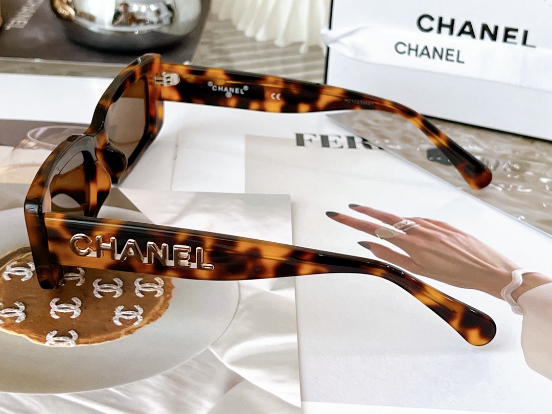 CHANEL9105原版宽镜腿版本高版本齐色️71473A2022夏季新品小红书热推烤漆双C大logo字