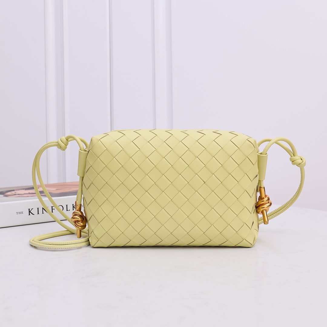 Woven Square Bag Sheepskin Metal Knot Adjustable Shoulder Strap